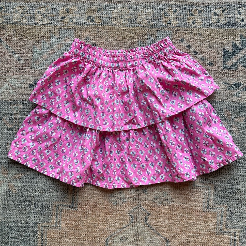 Crewcuts Girls Pink Tiered Floral Mini Skirt